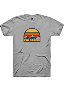 Rally Colorado Grey Mountain Sunrise Short Sleeve Fashion T Shirt