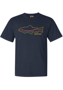 Rally Colorado Navy Blue Colorful Fish Short Sleeve Fashion T Shirt