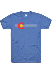 Rally Colorado Blue Flag Short Sleeve Fashion T Shirt