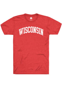 Rally Wisconsin Red Arched Wordmark Short Sleeve T Shirt