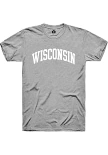 Rally Wisconsin Grey Arched Wordmark Short Sleeve T Shirt