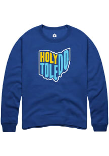 Rally Toledo Mens Blue Holy Toledo Long Sleeve Crew Sweatshirt