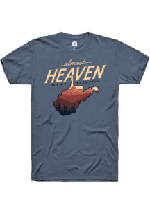 Rally West Virginia Navy Blue Almost Heaven Short Sleeve Fashion T Shirt