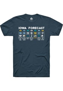Rally Iowa Navy Blue Forecast Short Sleeve Fashion T Shirt