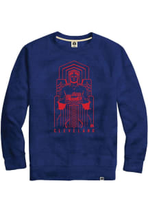 Rally Cleveland Mens Navy Blue Guardians Long Sleeve Crew Sweatshirt