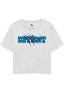 Rally Detroit Womens White Claw wordmark Short Sleeve T-Shirt