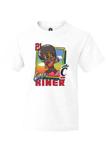 Corey Kiner  Youth White Cincinnati Bearcats Bobbleheads Design Short Sleeve T-Shirt