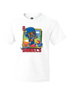 Jalon Daniels   Kansas Jayhawks Youth White Bobbleheads Short Sleeve T-Shirt