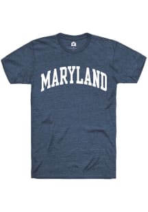 Rally Maryland Navy Blue Wordmark Short Sleeve Fashion T Shirt