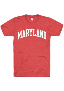 Rally Maryland Red Wordmark Short Sleeve Fashion T Shirt