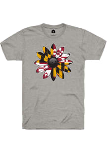 Rally Maryland Grey Flower Short Sleeve Fashion T Shirt