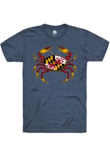 Rally Maryland Navy Blue Crab Short Sleeve Fashion T Shirt