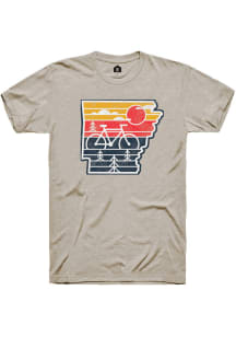 Rally Arkansas Navy Blue State Shape Bike Short Sleeve Fashion T Shirt