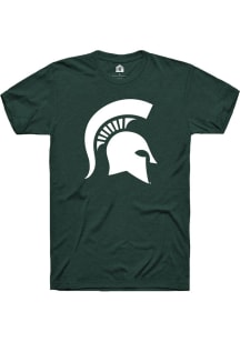 Michigan State Spartans Green Rally Spartan head logo Short Sleeve T Shirt