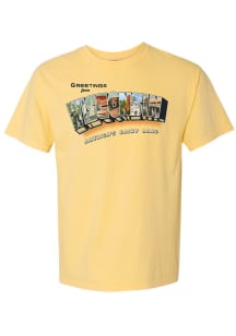 Rally Wisconsin Yellow Greetings from Wisconsin Short Sleeve Fashion T Shirt