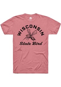 Rally Wisconsin Red State Bird Short Sleeve Fashion T Shirt
