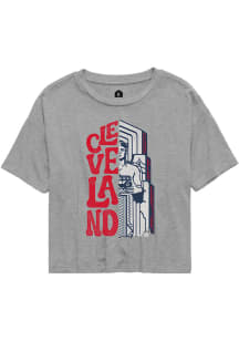 Rally Cleveland Womens Grey Wordmark Guardian Short Sleeve T-Shirt