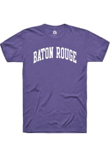 Rally Baton Rouge Purple Arched Wordmark Short Sleeve Fashion T Shirt