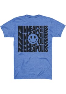 Rally Minneapolis Blue Smiley Short Sleeve Fashion T Shirt