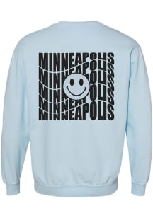 Rally Minneapolis Womens Blue Smiley Crew Sweatshirt