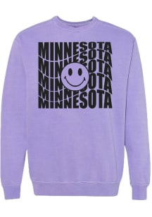 Rally Minnesota Womens Purple Smiley Crew Sweatshirt