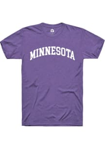 Rally Minnesota Purple Arched Wordmark Design Short Sleeve Fashion T Shirt