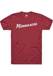 Rally Minnesota Red Script Short Sleeve Fashion T Shirt