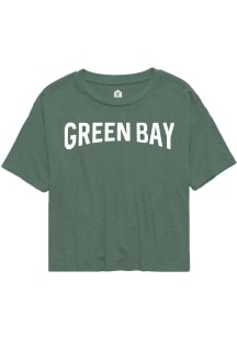 Rally Green Bay Womens Green Arched Wordmark Short Sleeve T-Shirt