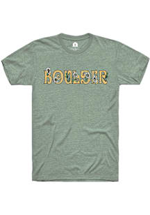 Rally Boulder Green Floral Wordmark Short Sleeve Fashion T Shirt