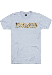 Rally Boulder Blue Script Short Sleeve Fashion T Shirt