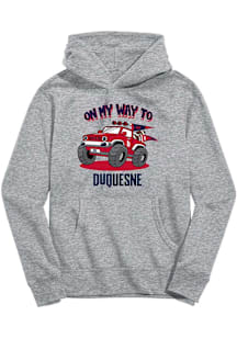 Vive La Fete Duquesne Dukes Youth Grey On My Way Long Sleeve Hoodie