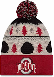 New Era Ohio State Buckeyes Red DL McCalister Pom Cuff Mens Knit Hat