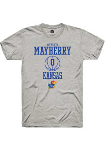 Wyvette Mayberry  Kansas Jayhawks Ash Rally NIL Sport Icon Short Sleeve T Shirt