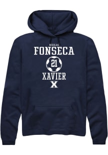 Nicolas Fonseca  Rally Xavier Musketeers Mens Navy Blue NIL Sport Icon Long Sleeve Hoodie