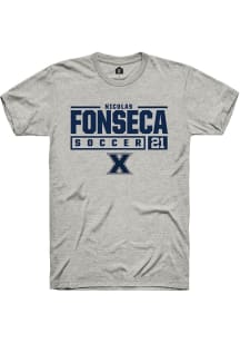 Nicolas Fonseca  Xavier Musketeers Ash Rally NIL Stacked Box Short Sleeve T Shirt