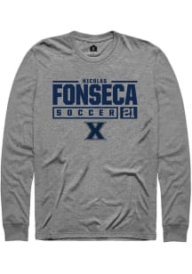 Nicolas Fonseca  Xavier Musketeers Graphite Rally NIL Stacked Box Long Sleeve T Shirt