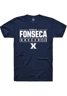 Nicolas Fonseca  Xavier Musketeers Navy Blue Rally NIL Stacked Box Short Sleeve T Shirt