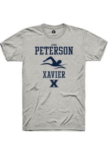 Luke Peterson  Xavier Musketeers Ash Rally NIL Sport Icon Short Sleeve T Shirt