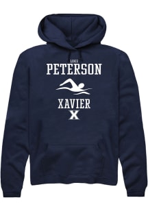 Luke Peterson  Rally Xavier Musketeers Mens Navy Blue NIL Sport Icon Long Sleeve Hoodie