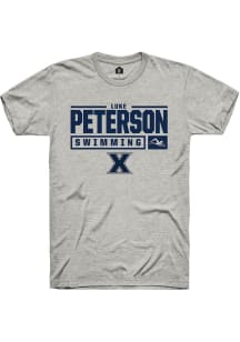 Luke Peterson  Xavier Musketeers Ash Rally NIL Stacked Box Short Sleeve T Shirt