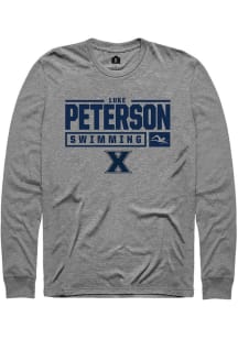 Luke Peterson  Xavier Musketeers Graphite Rally NIL Stacked Box Long Sleeve T Shirt