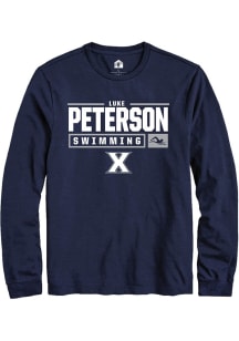 Luke Peterson  Xavier Musketeers Navy Blue Rally NIL Stacked Box Long Sleeve T Shirt