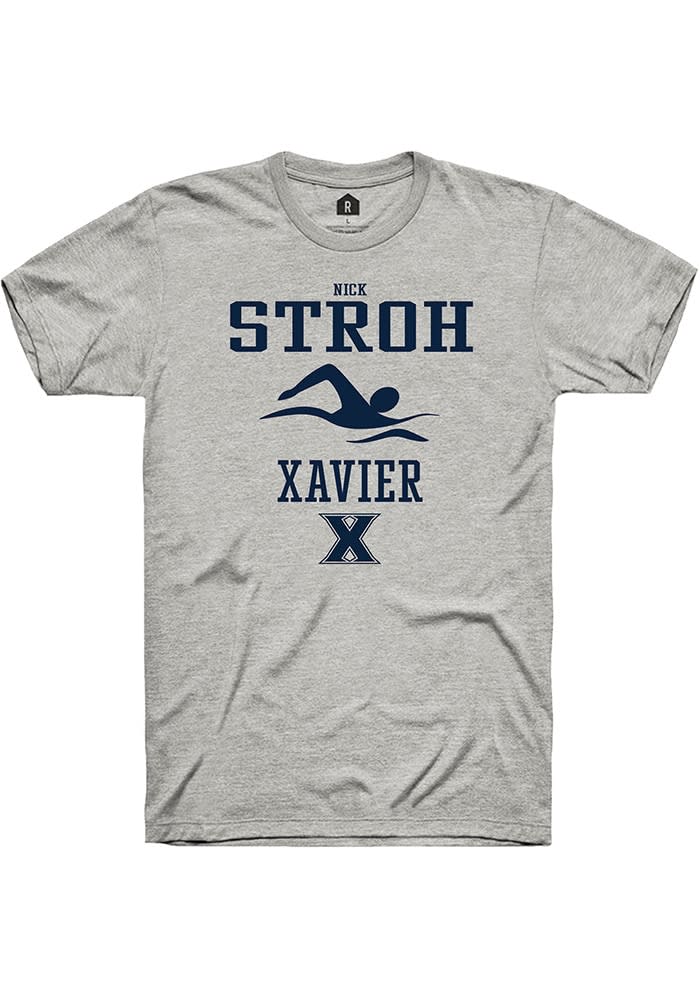 Nick Stroh  Xavier Musketeers Ash Rally NIL Sport Icon Short Sleeve T Shirt