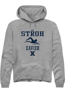 Nick Stroh  Rally Xavier Musketeers Mens Graphite NIL Sport Icon Long Sleeve Hoodie