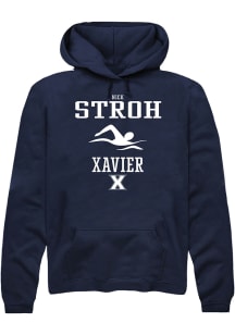 Nick Stroh  Rally Xavier Musketeers Mens Navy Blue NIL Sport Icon Long Sleeve Hoodie