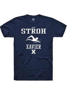 Nick Stroh  Xavier Musketeers Navy Blue Rally NIL Sport Icon Short Sleeve T Shirt