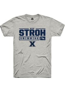 Nick Stroh  Xavier Musketeers Ash Rally NIL Stacked Box Short Sleeve T Shirt