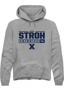 Nick Stroh  Rally Xavier Musketeers Mens Graphite NIL Stacked Box Long Sleeve Hoodie