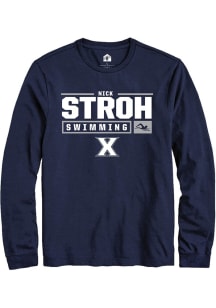 Nick Stroh  Xavier Musketeers Navy Blue Rally NIL Stacked Box Long Sleeve T Shirt