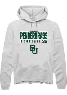 William Pendergrass  Rally Baylor Bears Mens White NIL Stacked Box Long Sleeve Hoodie